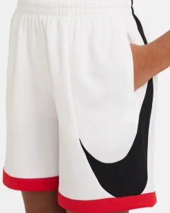 NIKE - Pantaloncino DS MULTI+ SWOOSH da ragazzi bianco e rosso con logo nero - FV0269/100