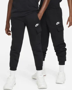 NIKE - Pantalone cargo da bambino nero con logo bianco