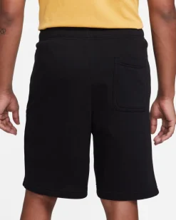 NIKE - Pantalone corto da uomo nero con logo bianco e giallo