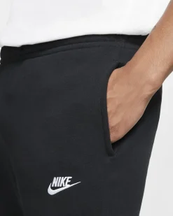 NIKE - Pantalone tuta da uomo a gamba dritta nero con logo bianco