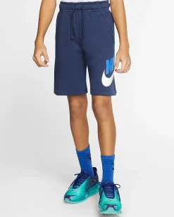 NIKE - Pantaloni corti da bambino blu con logo bianco