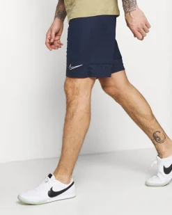 NIKE - Pantaloni corti da uomo blu in tessuto traspirante con logo bianco