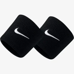 NIKE- POLSINO TERGISUDORE SWOOSH NERO CON DETTAGLI BIANCHI, N.NN.04_010