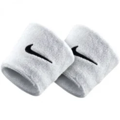 NIKE- POLSINO TERGISUDORE SWOOSH NERO CON DETTAGLI BIANCHI, N.NN.04_010