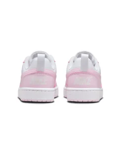 NIKE - SCARPA COURT BOROUGH LOW 2 GS 3%-7 WHITE-PINK RECRAFT