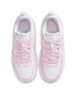 NIKE - SCARPA COURT BOROUGH LOW 2 GS 3%-7 WHITE-PINK RECRAFT