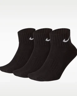 NIKE - SET 3 PAIA CALZE ALLA CAVIGLIA IN TESSUTO TRASPIRANTE NERE, SX4926/001