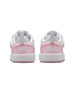 NIKE - Sneaker da bambino rosa e bianca con strappo, numerata 19,5/27 - COURT BOROUGH LOW RECRAFT TD
