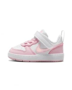 NIKE - Sneaker da bambino rosa e bianca con strappo, numerata 19,5/27 - COURT BOROUGH LOW RECRAFT TD