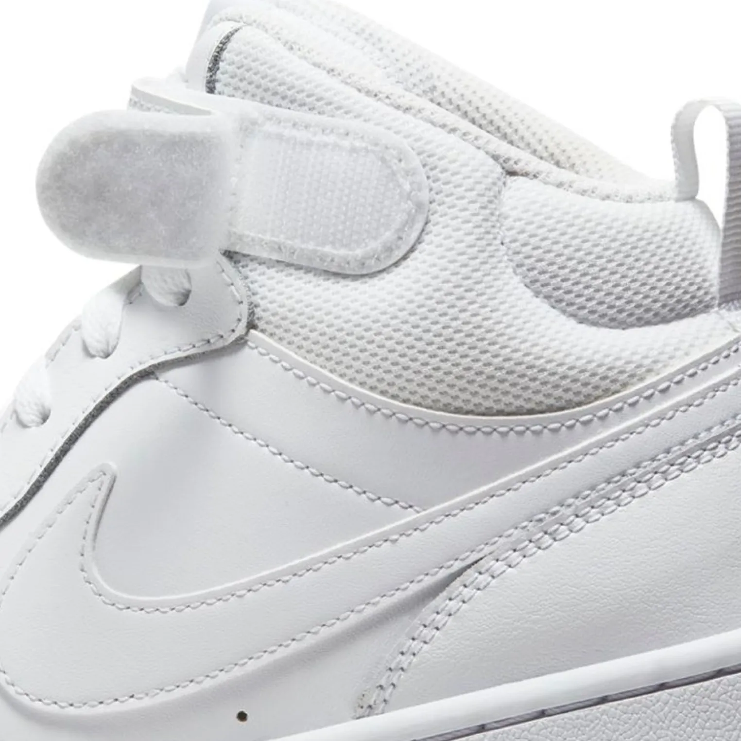NIKE - Sneakers alta in VERA PELLE bianca con strappo, numerata 35,5/40 - COURT BOROUGH MID 2 GS