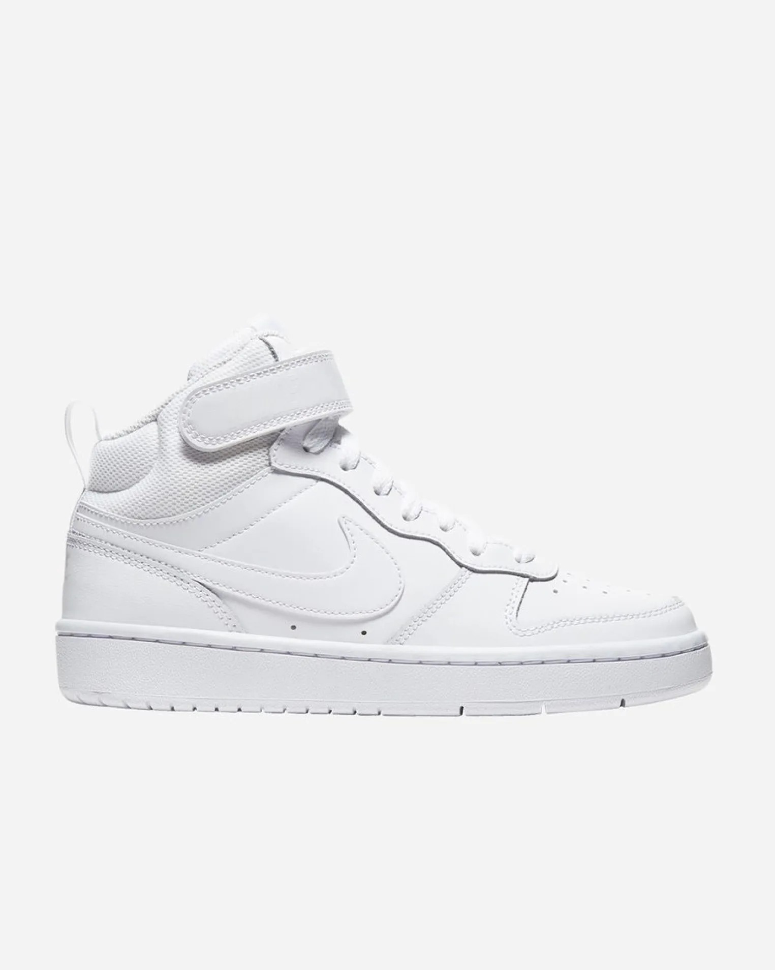 NIKE - Sneakers alta in VERA PELLE bianca con strappo, numerata 35,5/40 - COURT BOROUGH MID 2 GS