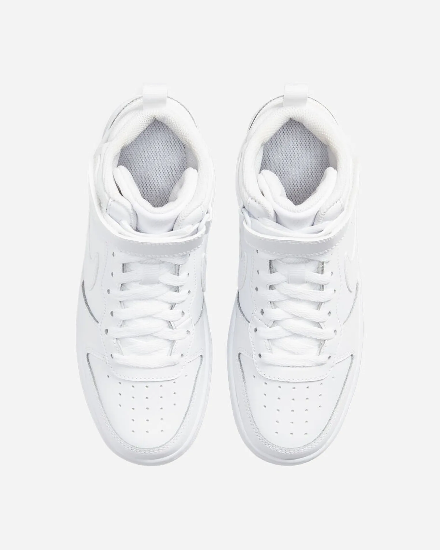 NIKE - Sneakers alta in VERA PELLE bianca con strappo, numerata 35,5/40 - COURT BOROUGH MID 2 GS