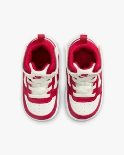 NIKE - Sneakers bimbi COURT BOROUGH MID 2 bianca e rossa - CD7784/124