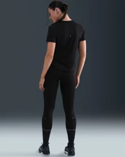 NIKE- T-SHIRT DONNA MEZZA MANICA NERA TEMPO SWOOSH, HV2772-010