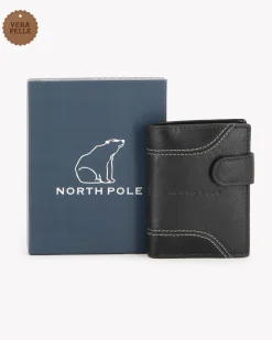 NORTH POLE - Portafoglio nero da uomo in VERA PELLE
