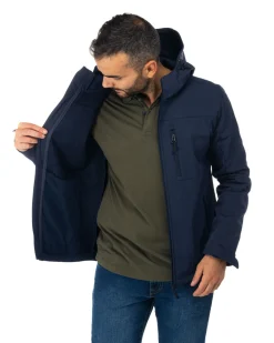 ON SPIRIT - GIACCA BLU IN SOFTSHELL CON CAPPUCCIO DA UOMO AU01953