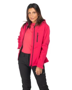 ON SPIRIT - GIACCA DONNA CON CAPPUCCIO SOFTSHELL FUXIA - CLELIA
