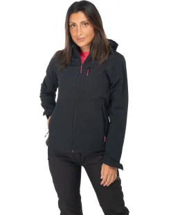ON SPIRIT - GIACCA DONNA CON CAPPUCCIO SOFTSHELL  NERA - CLELIA