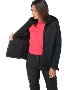 ON SPIRIT - GIACCA DONNA CON CAPPUCCIO SOFTSHELL  NERA - CLELIA