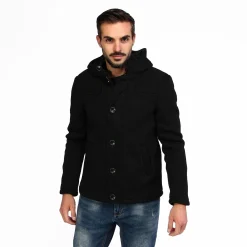 ON SPIRIT - GIACCA NERA CON CAPPUCCIO