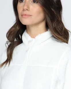 ON SPIRIT - Giacca sherpa da donna bianca in pile con zip frontale - AQUILEGIA