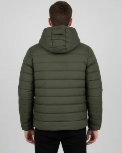 ON SPIRIT - GIUBBINO CON CAPPUCCIO FULL ZIP  DA UOMO VERDE CON DETTAGLI ARANCIONI FLUO, LEANDRO