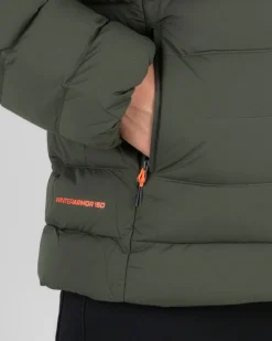ON SPIRIT - GIUBBINO CON CAPPUCCIO FULL ZIP  DA UOMO VERDE CON DETTAGLI ARANCIONI FLUO, LEANDRO