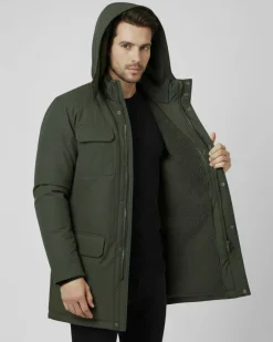 ON SPIRIT - GIUBBINO CON CAPPUCCIO FULL ZIP E BOTTONI DA UOMO VERDE MILITARE, GIDEON