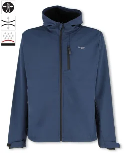 ON SPIRIT - GIUBBINO CON CAPPUCCIO FELPATO SOFTSHELL UOMO BLU SCURO- MAURO