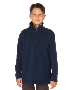 ON SPIRIT - Micropile da bambino blu scuro con mezza zip frontale - GIULIANO