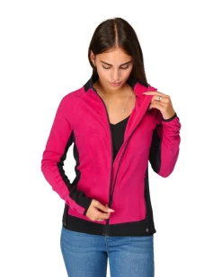 ON SPIRIT - MICROPILE DONNA  FULL  ZIP FUXIA E NERO -  AGNESE
