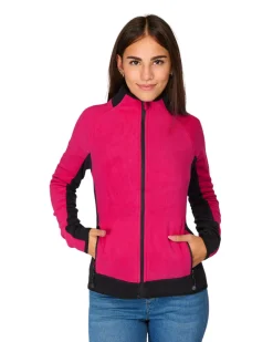 ON SPIRIT - MICROPILE DONNA  FULL  ZIP FUXIA E NERO -  AGNESE