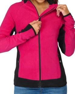 ON SPIRIT - MICROPILE DONNA  FULL  ZIP FUXIA E NERO -  AGNESE