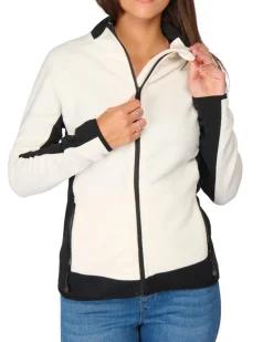 ON SPIRIT - MICROPILE DONNA  FULL  ZIP BIANCO E NERO -  AGNESE