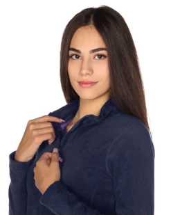 ON SPIRIT - MICROPILE DONNA  MEZZA ZIP BLU-  VALENTINA