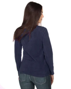 ON SPIRIT - MICROPILE DONNA  MEZZA ZIP BLU-  VALENTINA