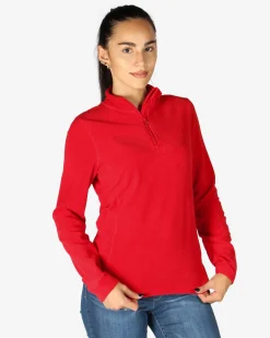 ON SPIRIT - MICROPILE DONNA  MEZZA ZIP ROSSO -  VALENTINA