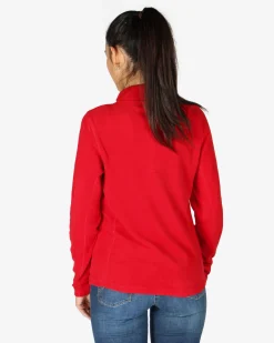 ON SPIRIT - MICROPILE DONNA MEZZA ZIP ROSSO - VALENTINA