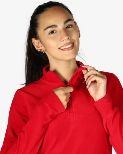 ON SPIRIT - MICROPILE DONNA MEZZA ZIP ROSSO - VALENTINA