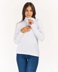 ON SPIRIT - MICROPILE DONNA  MEZZA ZIP BIANCO -  VALENTINA