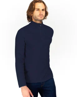 ON SPIRIT - MICROPILE UOMO  MEZZA ZIP BLU SCURO -  VITTORIO