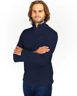 ON SPIRIT - MICROPILE UOMO  MEZZA ZIP BLU SCURO -  VITTORIO