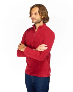 ON SPIRIT - MICROPILE UOMO  MEZZA ZIP ROSSO - VITTORIO