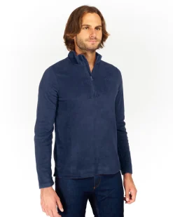 ON SPIRIT - MICROPILE UOMO  MEZZA ZIP BLU - VITTORIO