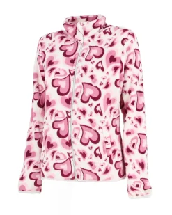 ON SPIRIT - Pile da donna fantasia cuori con zip frontale - FEBE
