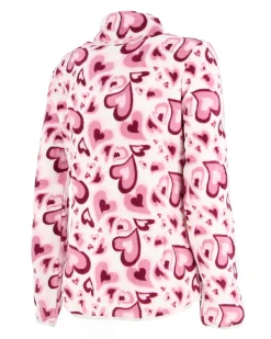 ON SPIRIT - Pile da donna fantasia cuori con zip frontale - FEBE