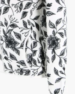 ON SPIRIT - PILE  DONNA FULL ZIPBIANCO E FIORI NERI -  NICLA