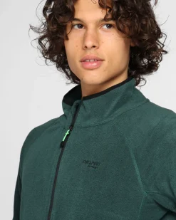 ON SPIRIT - PILE  RIGATO UOMO  FULL ZIP  VERDE - FABIO