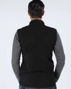 ON SPIRIT - Pile smanicato da uomo nero con zip frontale