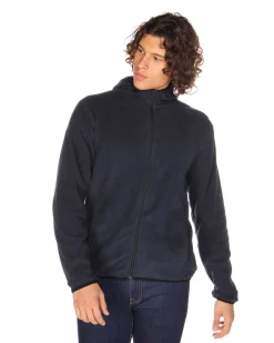 ON SPIRIT - PILE UOMO  CON CAPPUCCIO FULL ZIP BLU - ANDREA